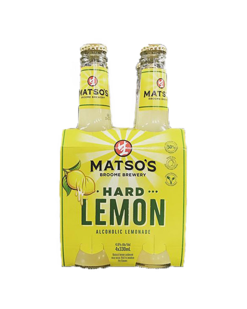 Matso's Hard Lemon Alcoholic Lemonade Stubbies 4pk